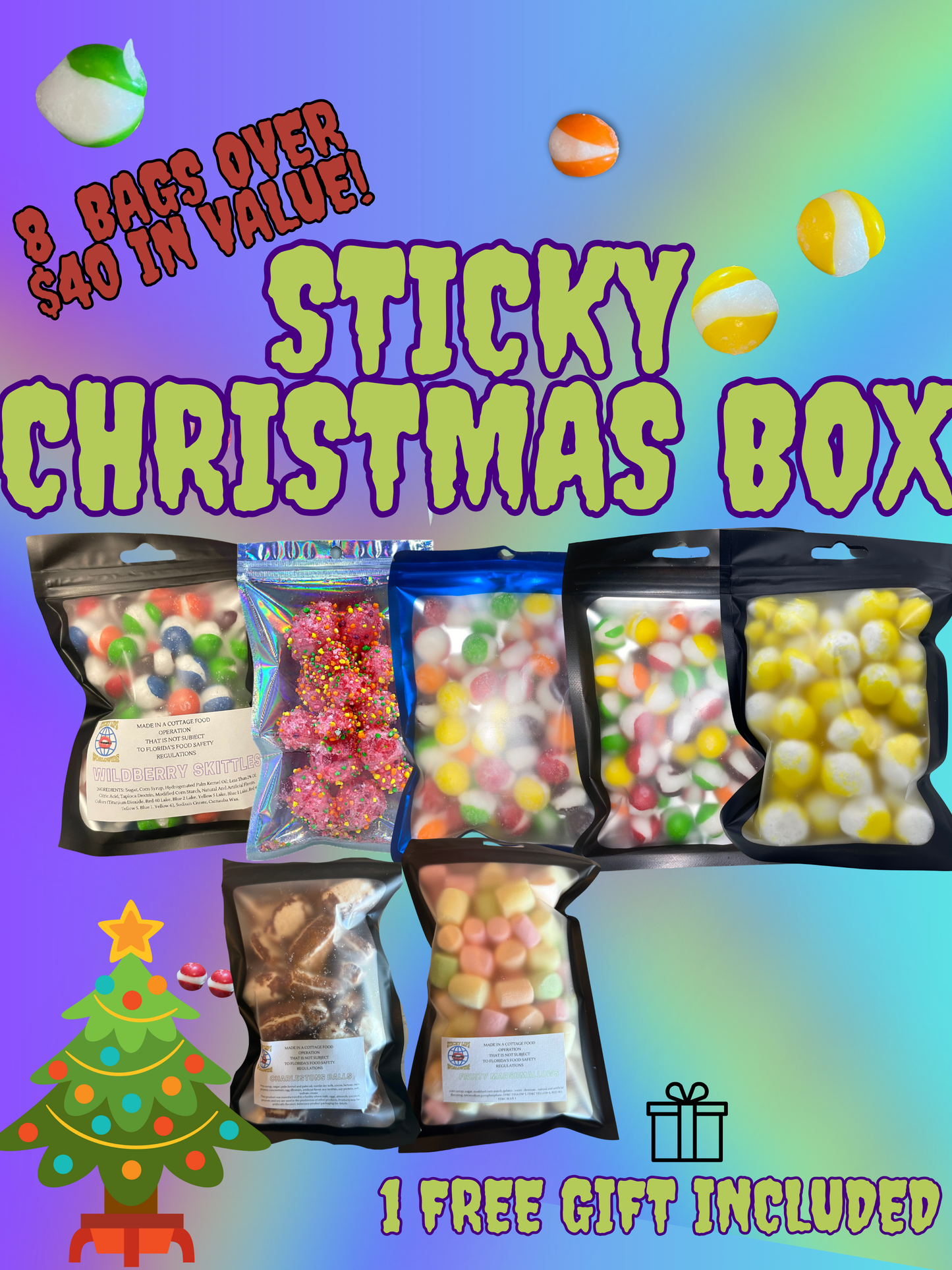 STICKYLIPS FREEZE DRIED CHRISTMAS BOX (8 BAGS!)